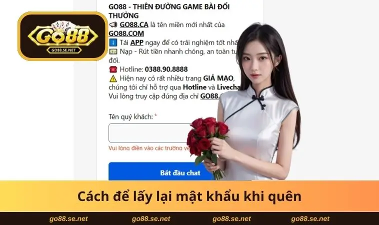 Cách lấy mật khẩu khi quên